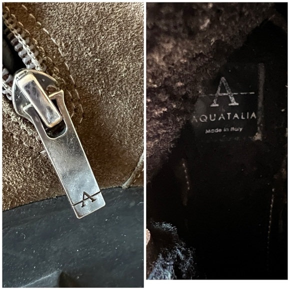 AQUATALIA KYLA WATERPROOF SUEDE SHEARLING BOOT SZ 6 OUTDOORS ANKLE COMBAT CHIC - Picture 9 of 10